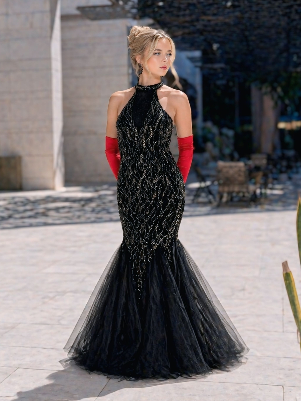AMAZING $700+ Prom Queen Owned Gown Mermaid Style Beaded By Colors Dress defects